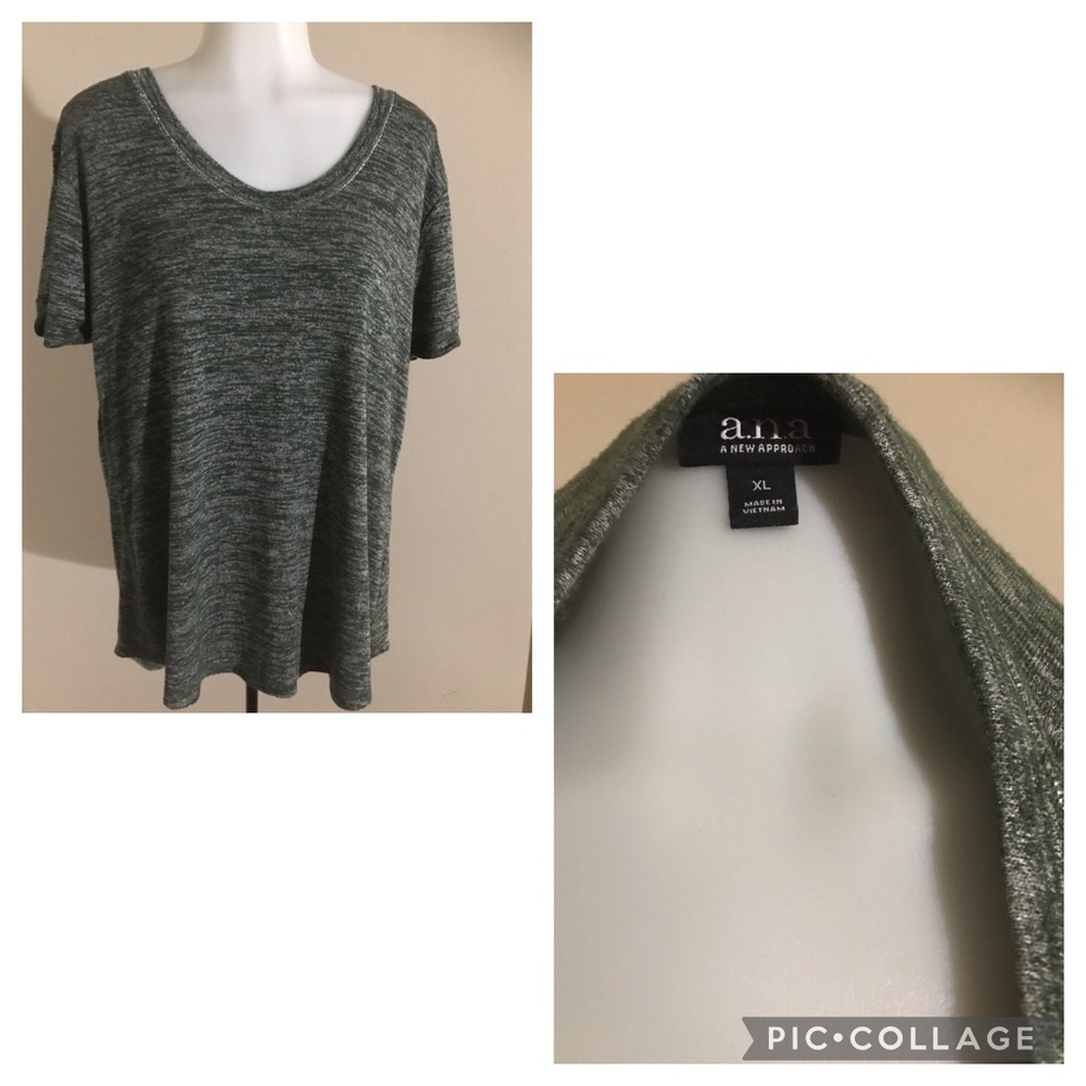Nwot A.N.A Greenish Short Sleeve Top - Picture 1 of 1